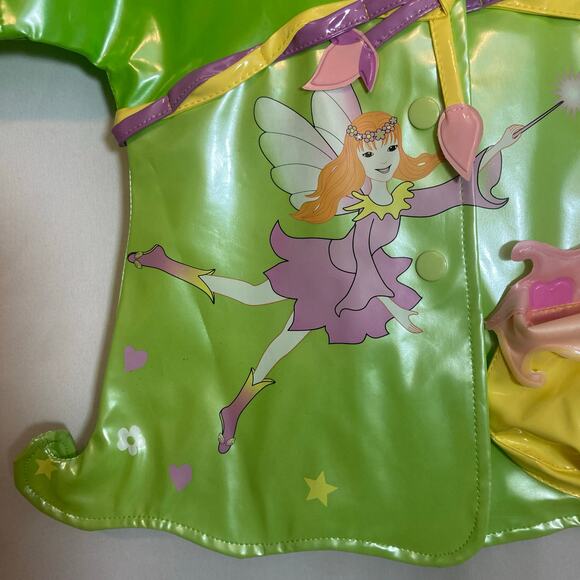 Kidorable Kid’s Green Fairy Rain Coat Snap Up Long Sleeve Hooded Raincoat Jacket - Picture 3 of 13